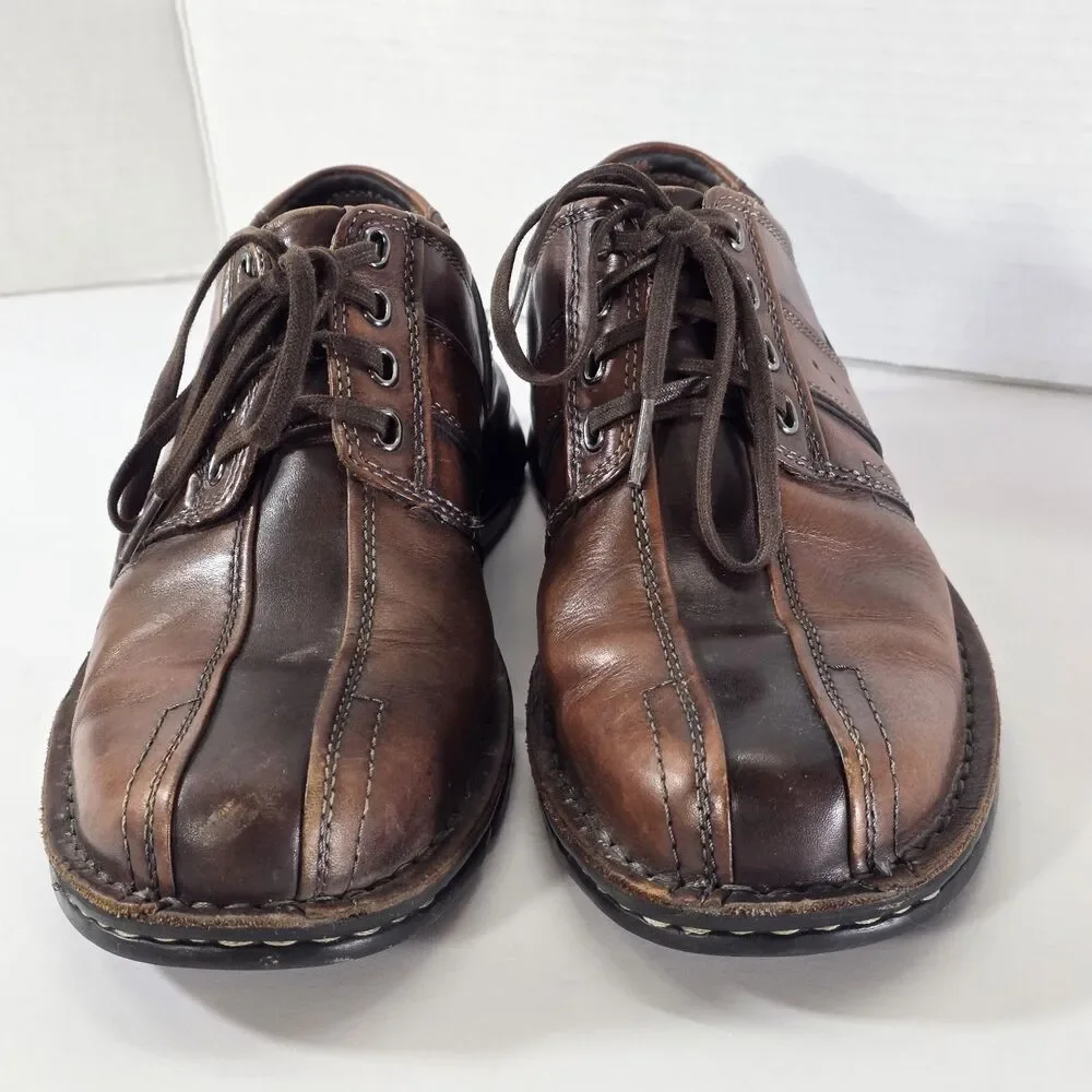 Clarks Men's Size 8M Brown Leather Oxford Comfort Shoes Lace Up Casual Walking